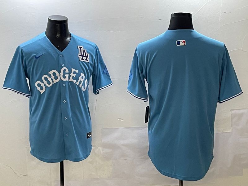 Men Los Angeles Dodgers Blank Light Blue Throwback Game 2025 Nike MLB Jersey style 24->los angeles dodgers->MLB Jersey